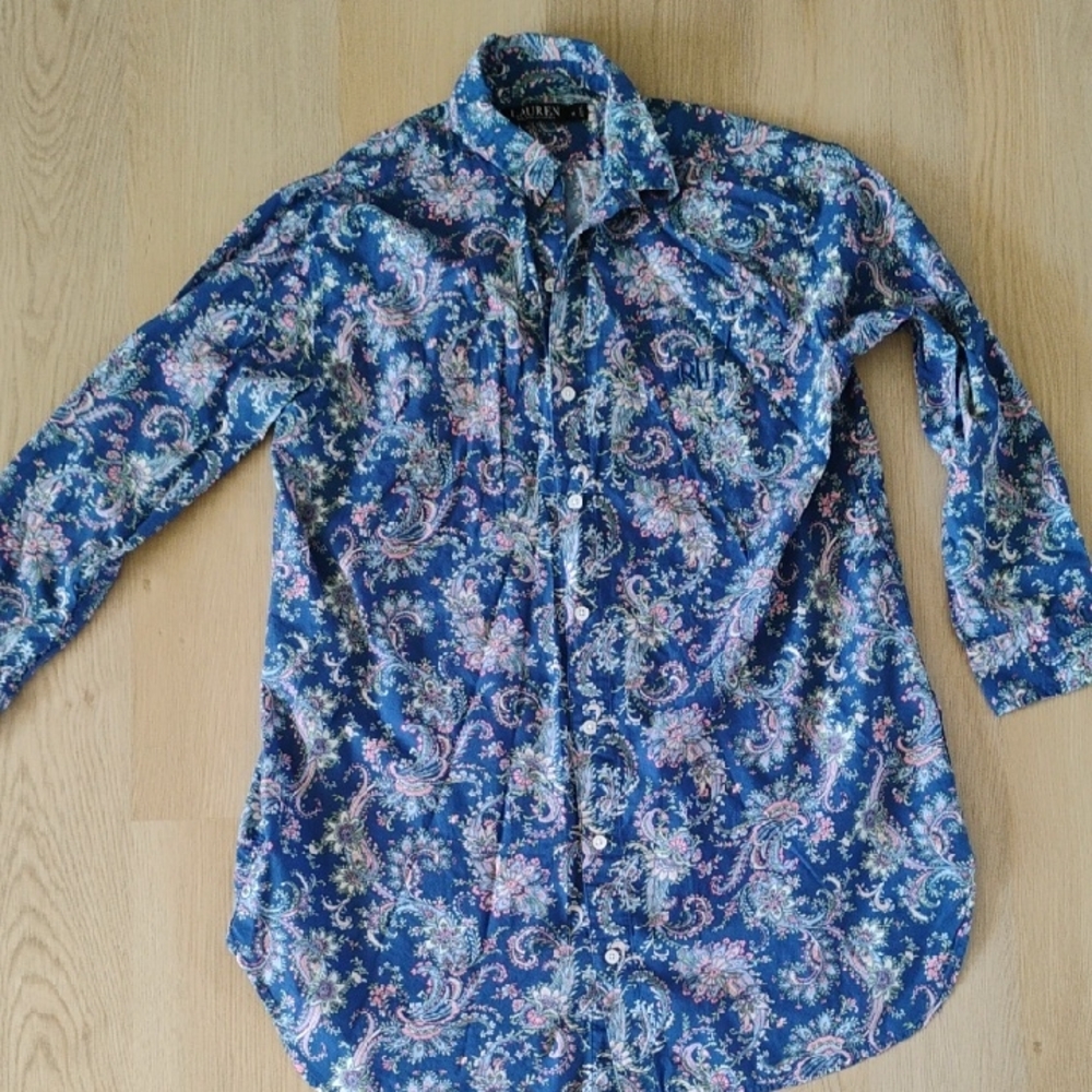 Ralph Lauren Blue Paisley Casual Shirt